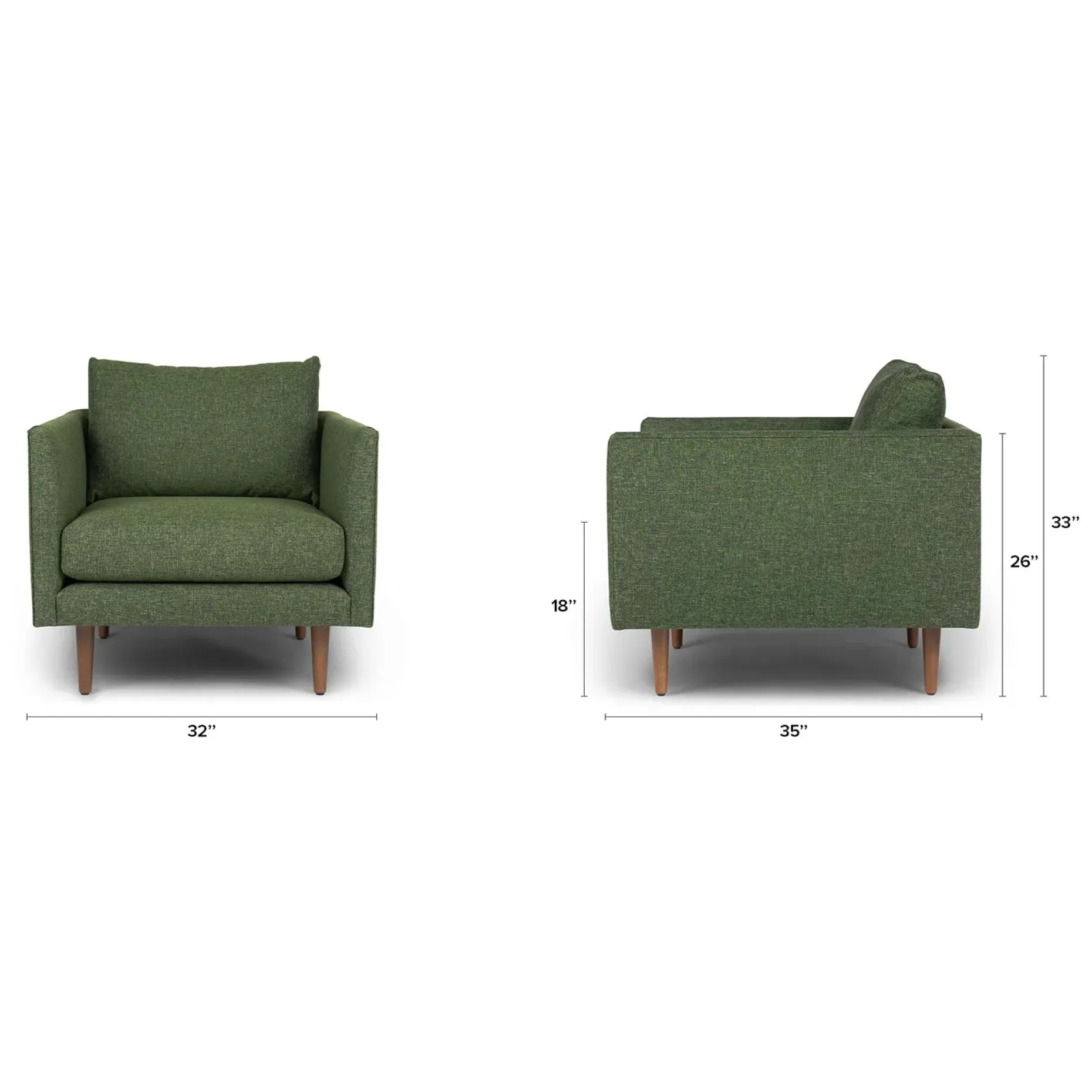 Burrard 32" Lounge Chair - Forest Green