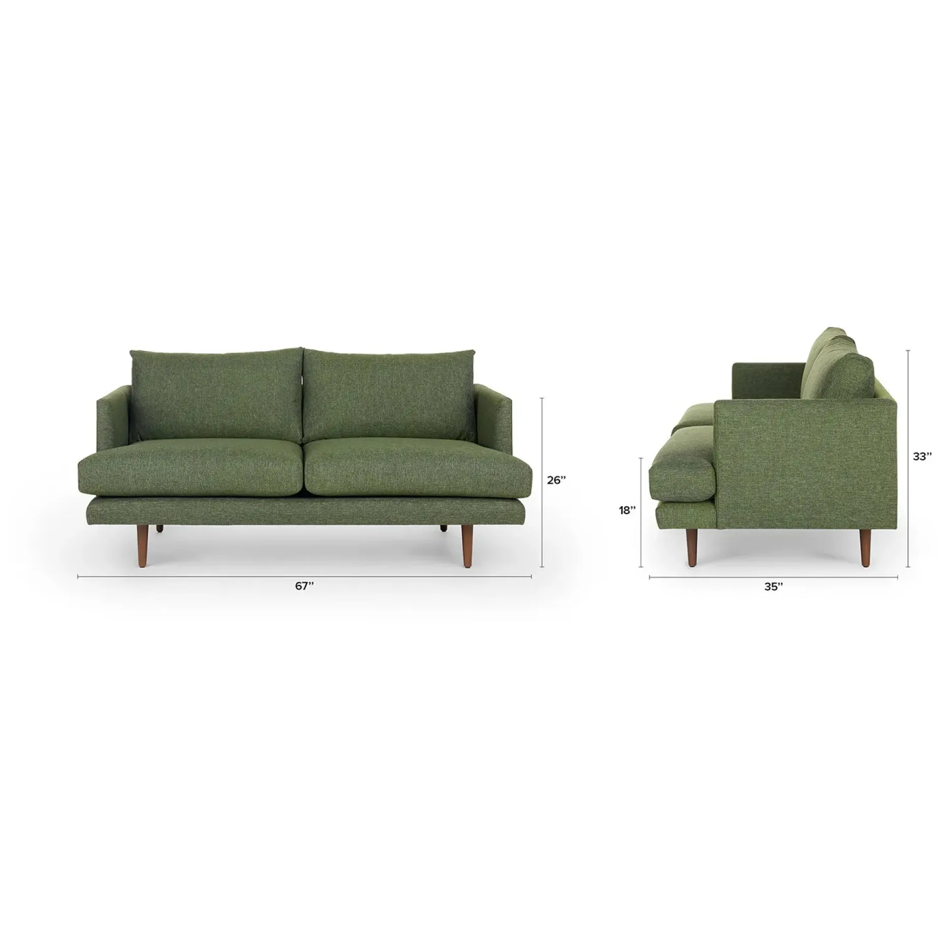 Burrard 67" Loveseat - Forest Green