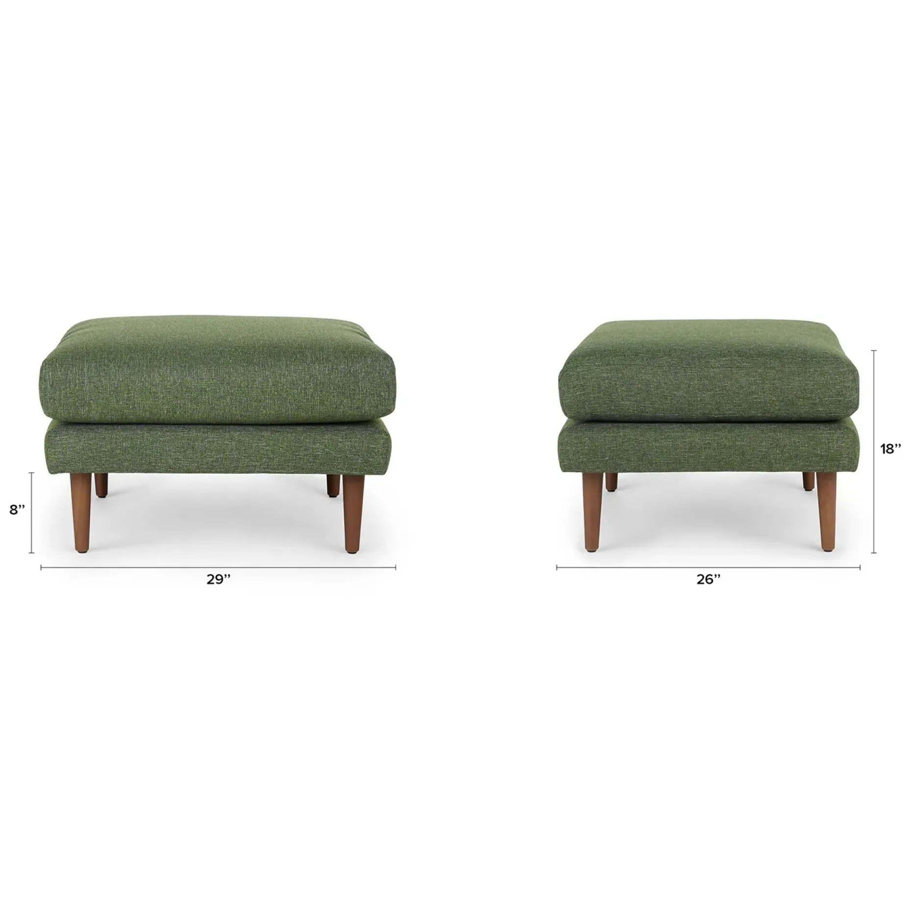 Burrard 29" Ottoman - Forest Green