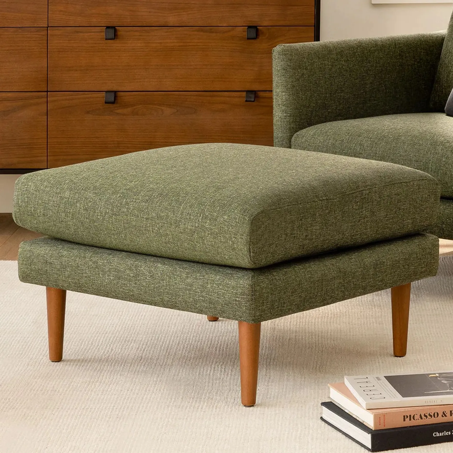 Burrard 29" Ottoman - Forest Green