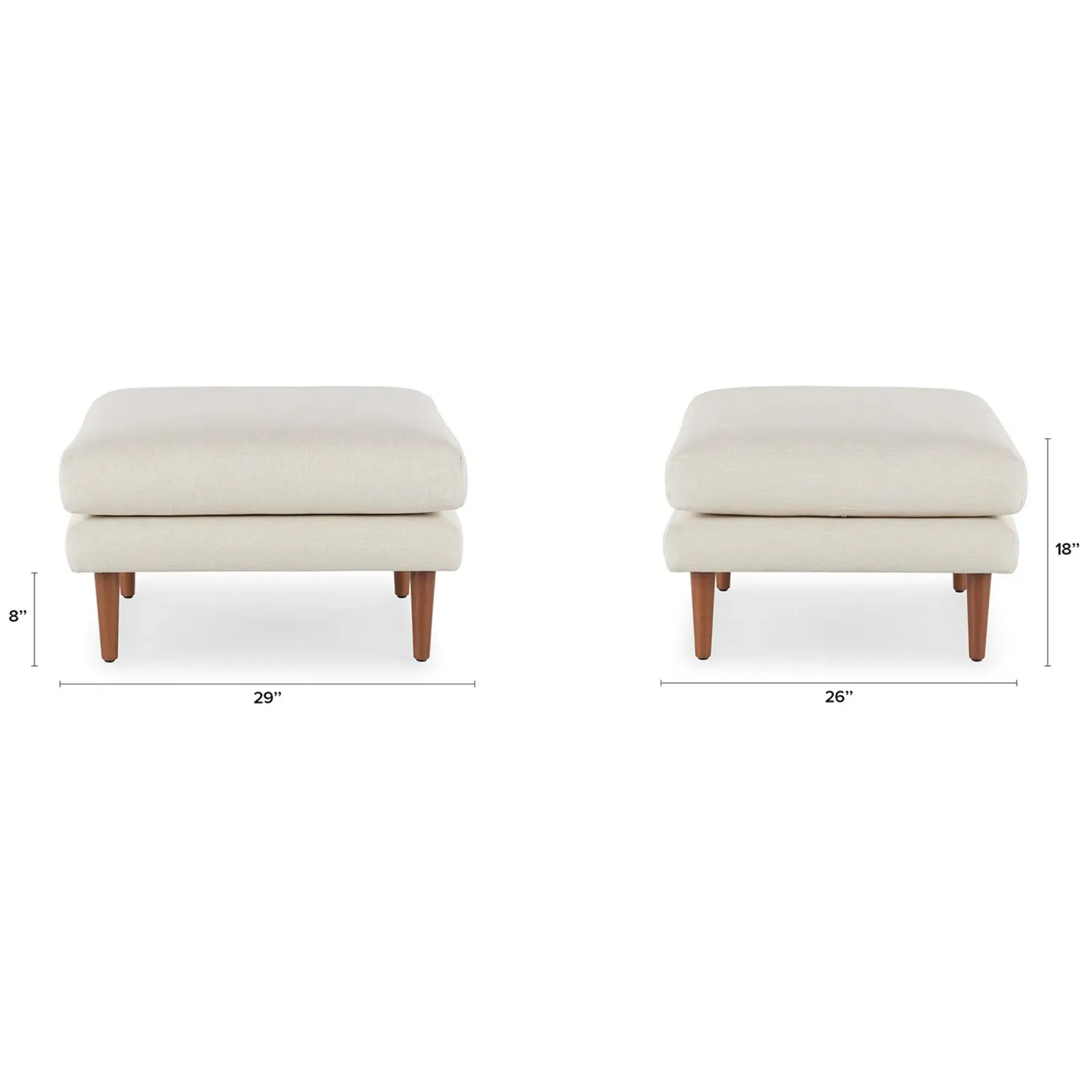 Burrard 29" Ottoman - Seasalt Ivory