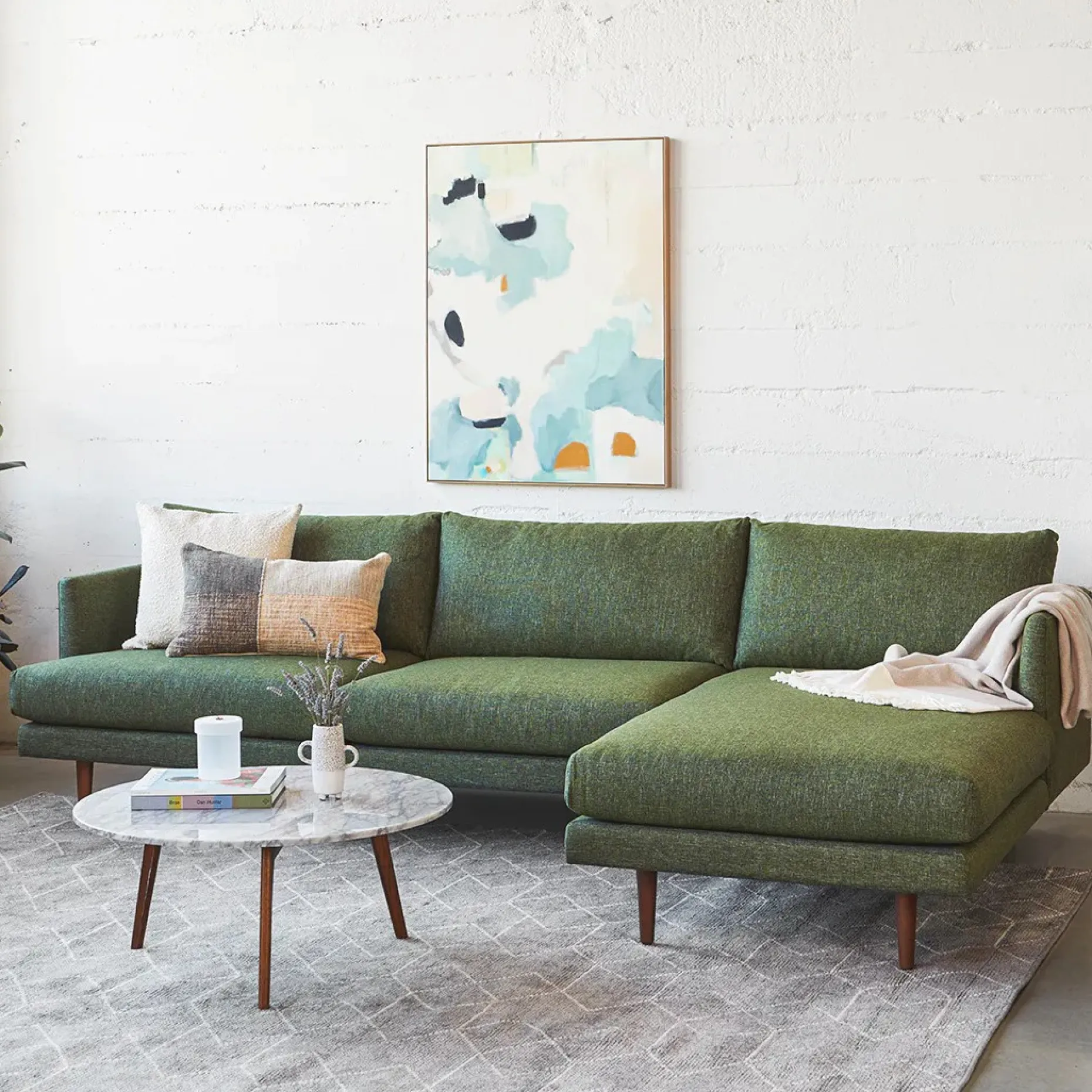 Burrard 112" Right Sectional - Forest Green
