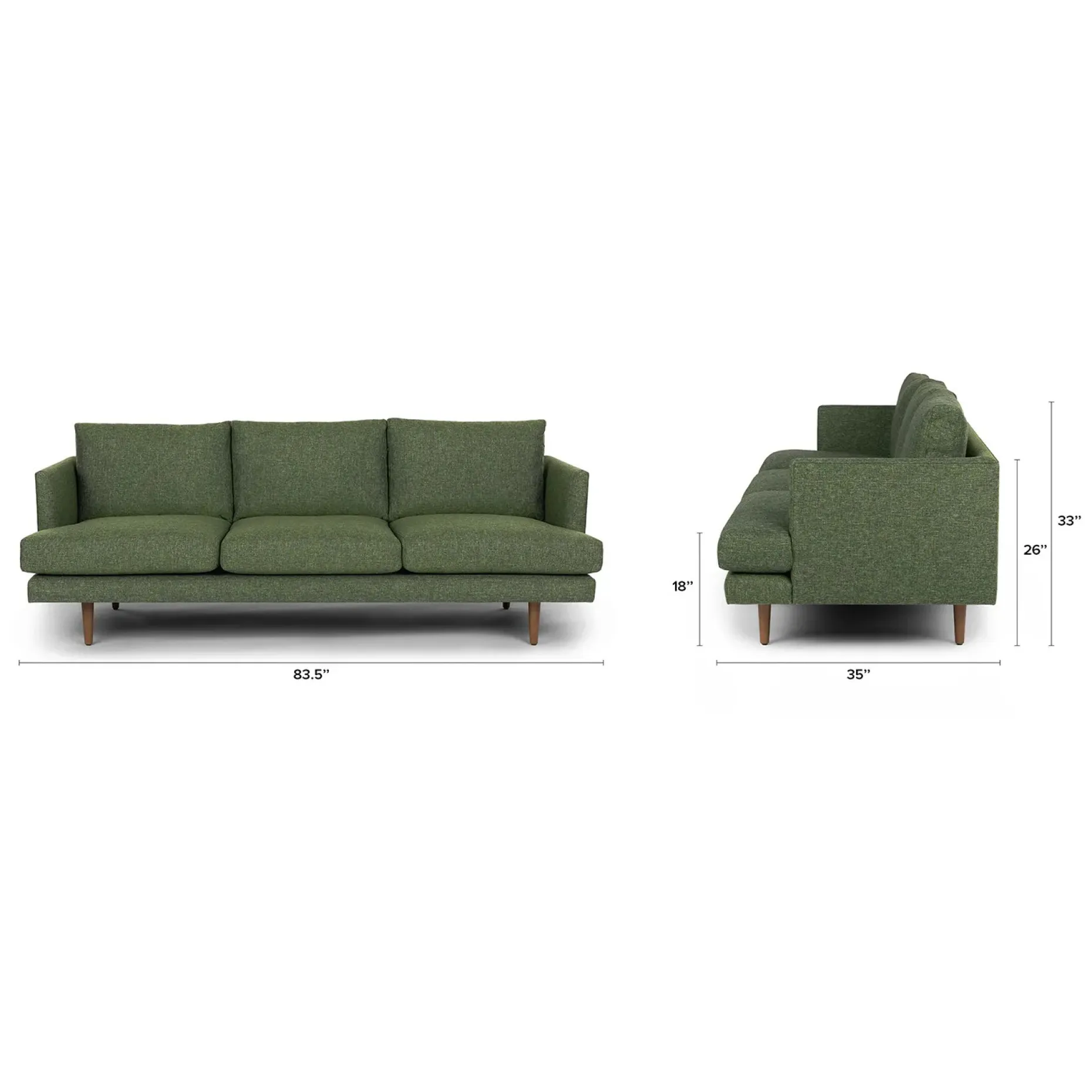 Burrard 83.5" Sofa - Forest Green