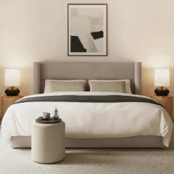 Calabri King Upholstered Bed - Napa Quartz