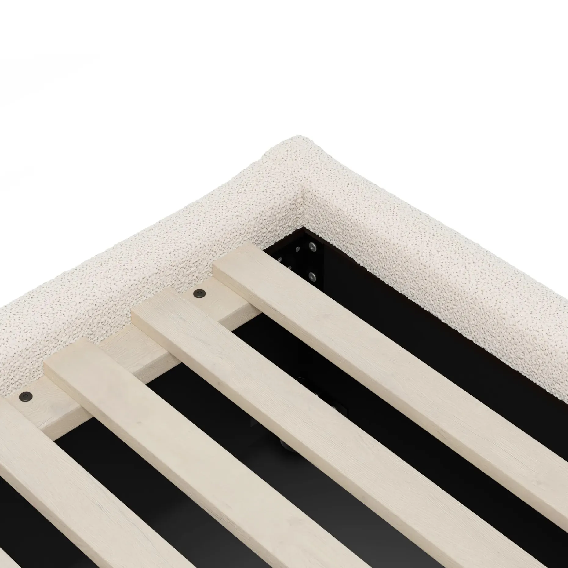 Calabri King Upholstered Bed - Ivory Wool Bouclé