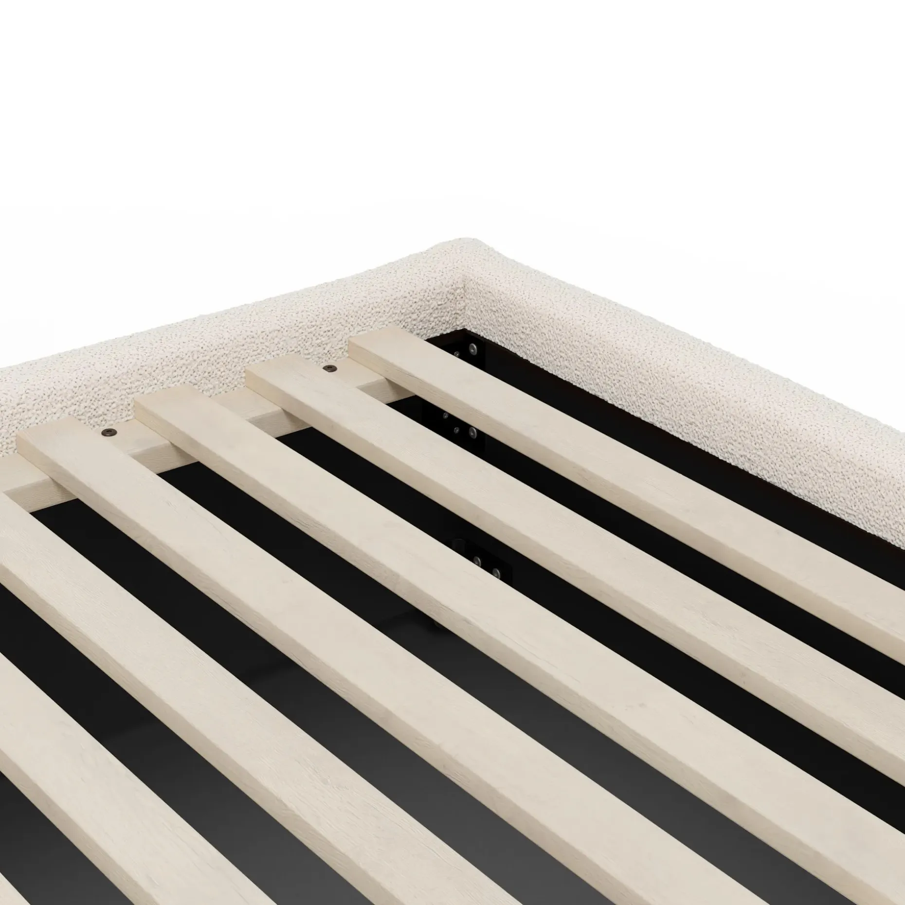 Calabri King Upholstered Bed - Ivory Wool Bouclé