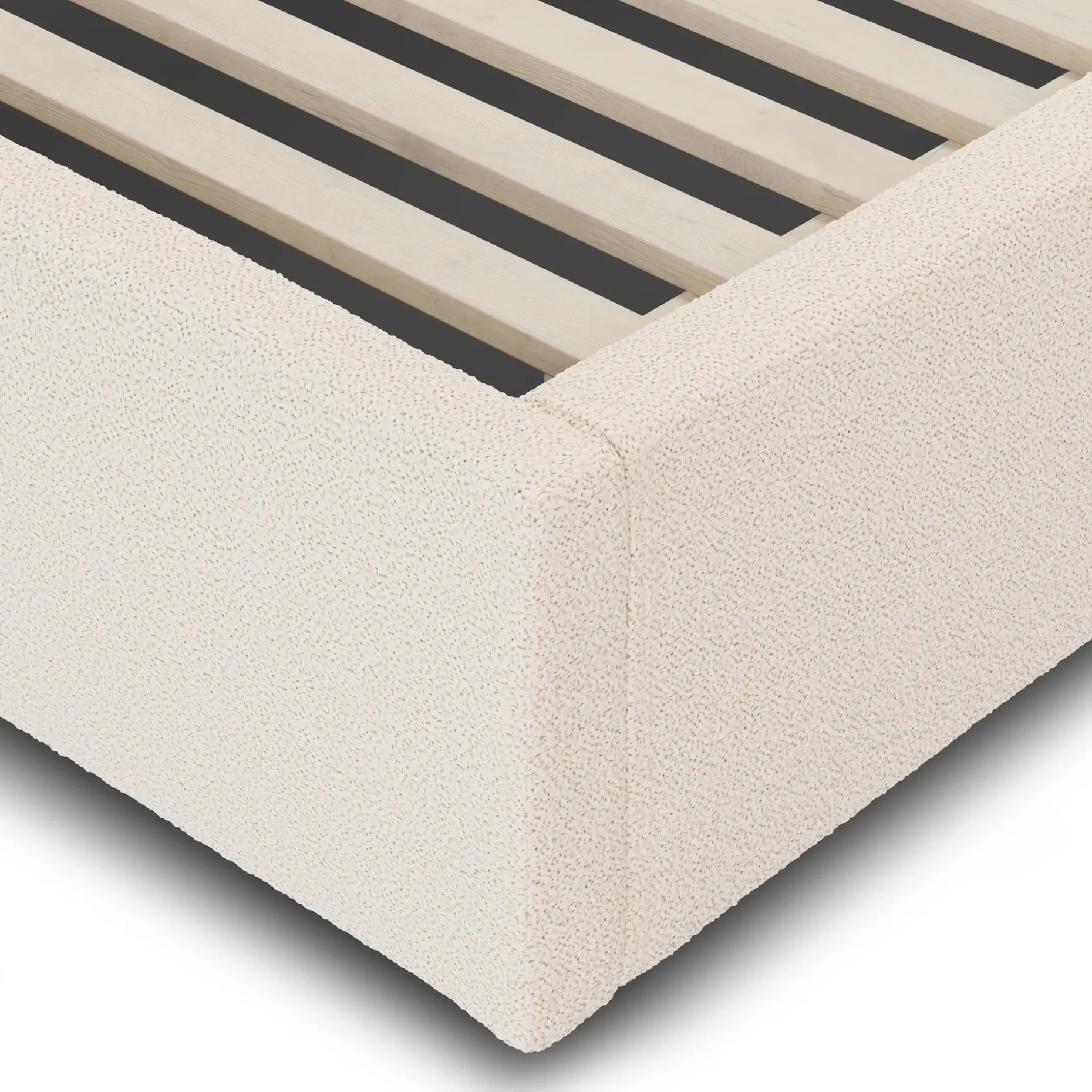 Calabri King Upholstered Bed - Ivory Wool Bouclé