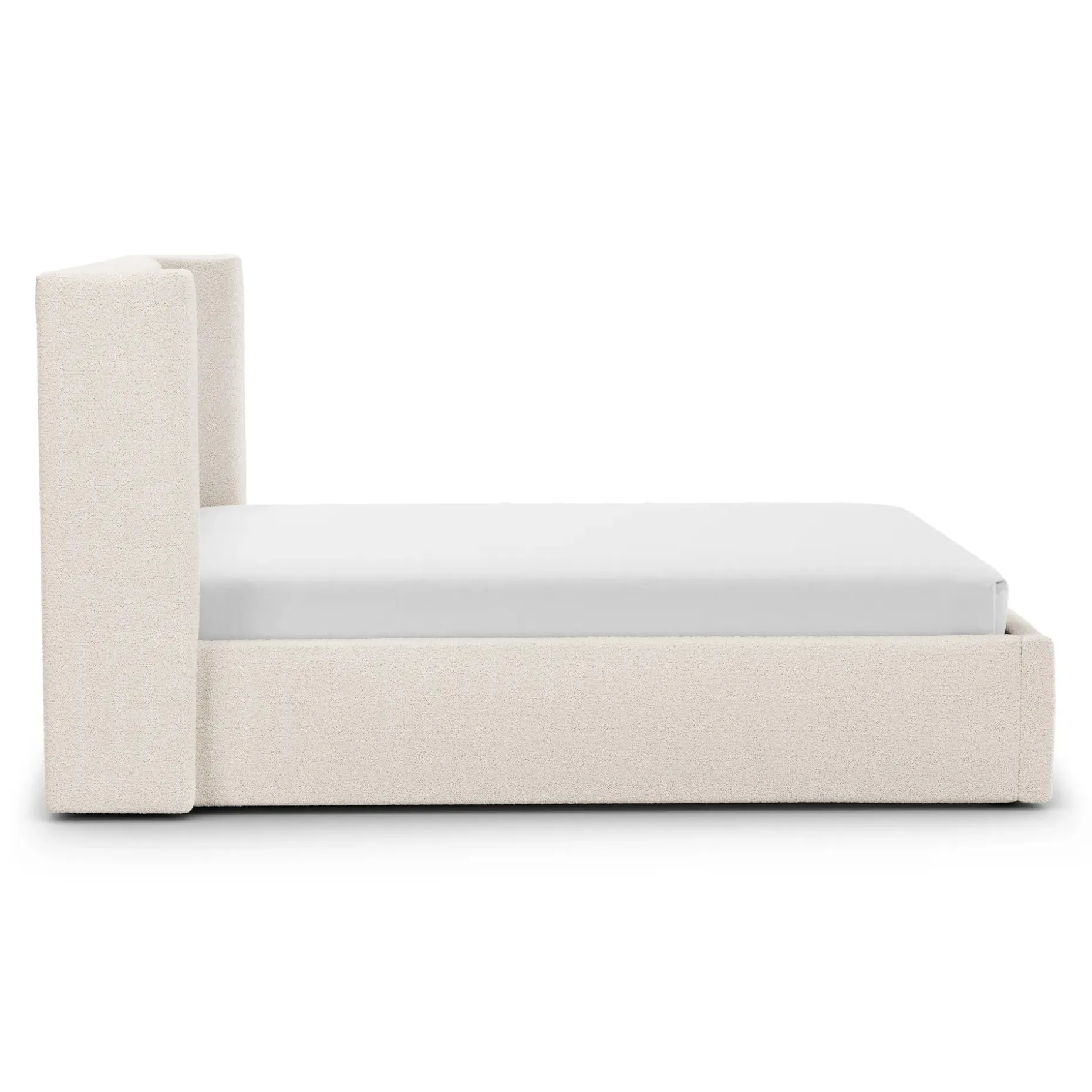 Calabri King Upholstered Bed - Ivory Wool Bouclé