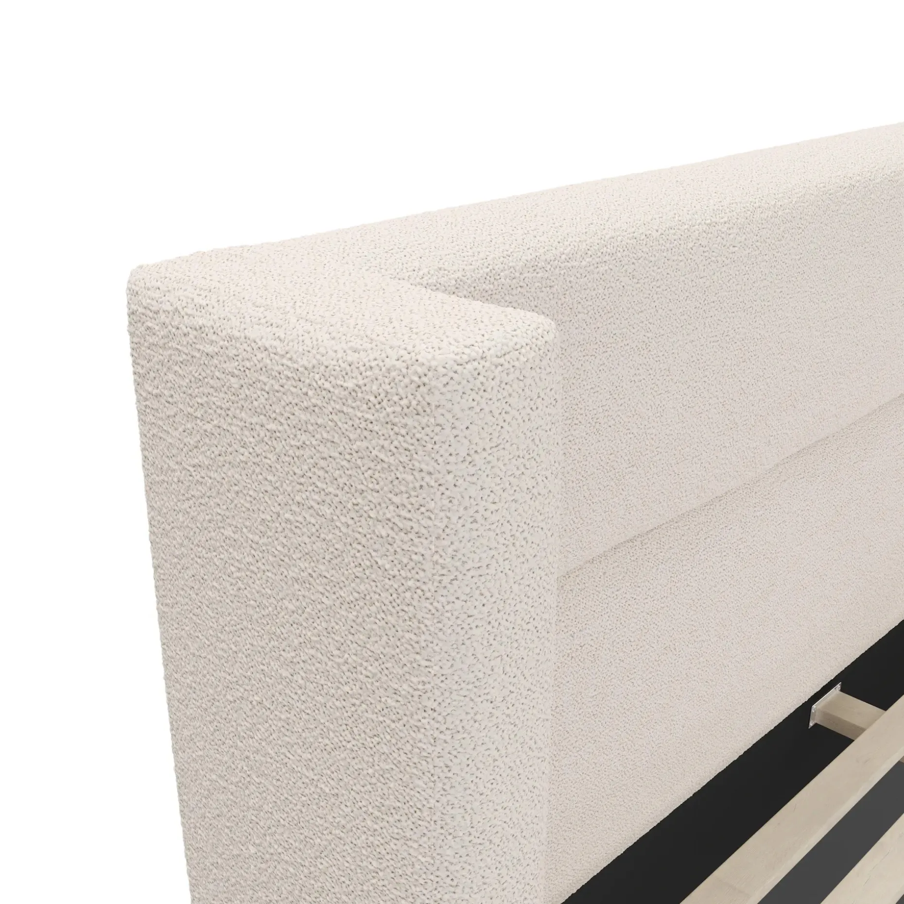 Calabri King Upholstered Bed - Ivory Wool Bouclé