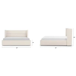 Calabri King Upholstered Bed - Ivory Wool Bouclé