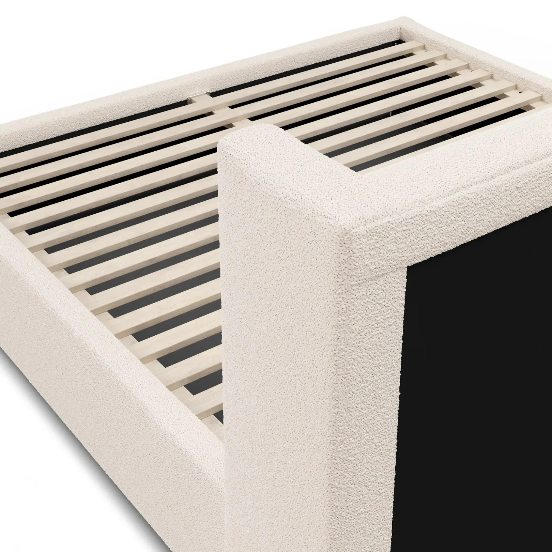 Calabri King Upholstered Bed - Ivory Wool Bouclé