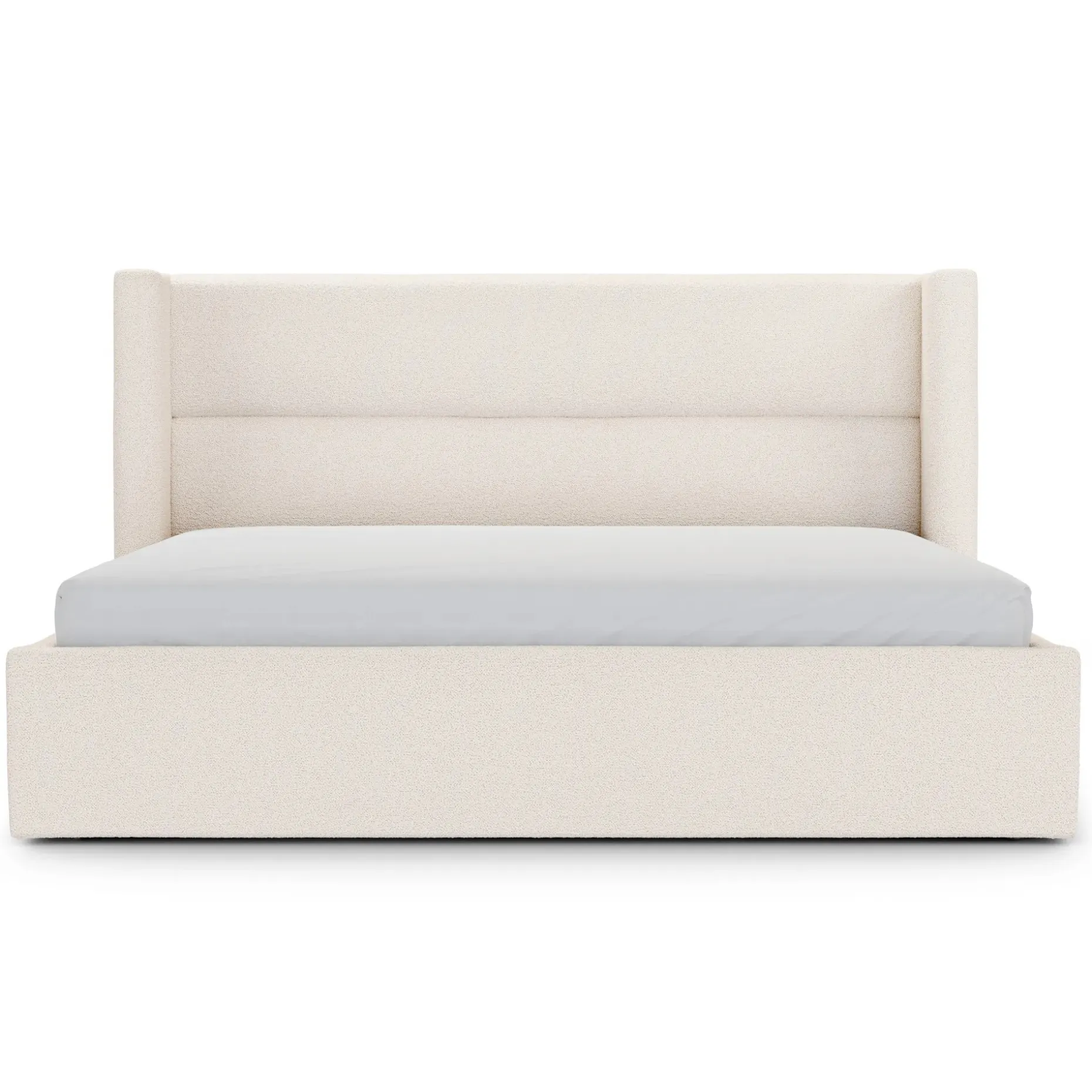 Calabri King Upholstered Bed - Ivory Wool Bouclé