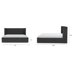 Calabri King Upholstered Bed - Napa Charcoal