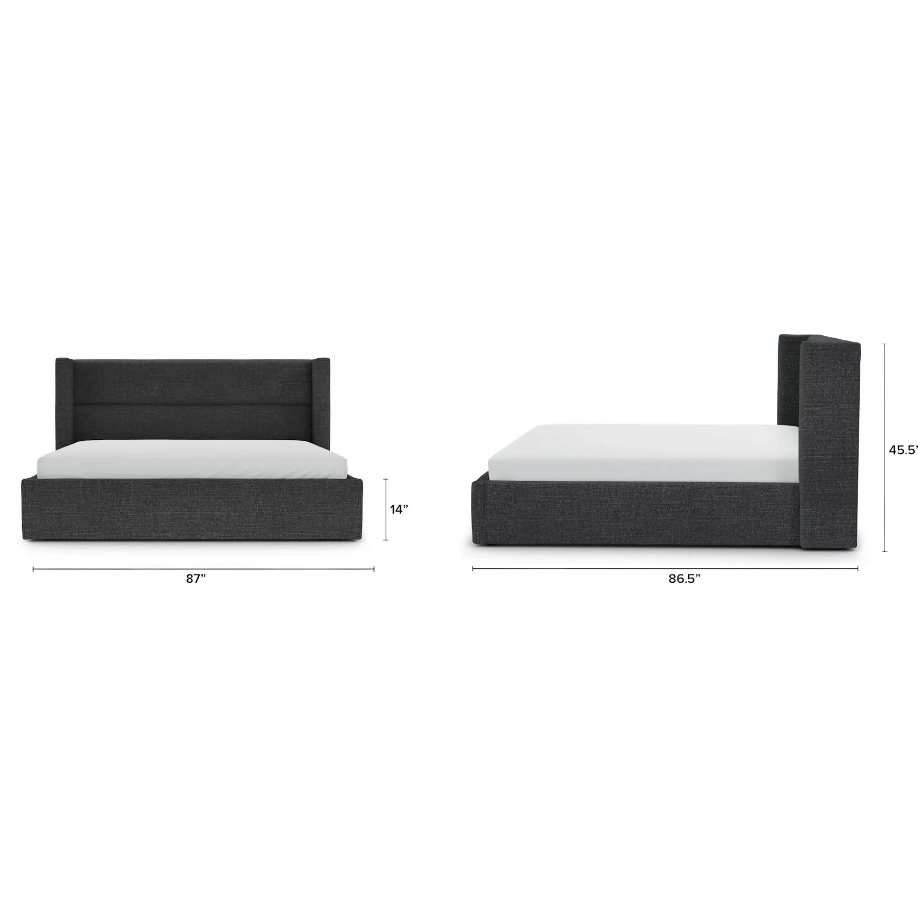 Calabri King Upholstered Bed - Napa Charcoal