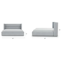 Calabri King Upholstered Bed - Silver Light Blue
