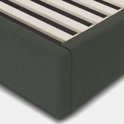 Calabri King Upholstered Bed - Green Wool Bouclé