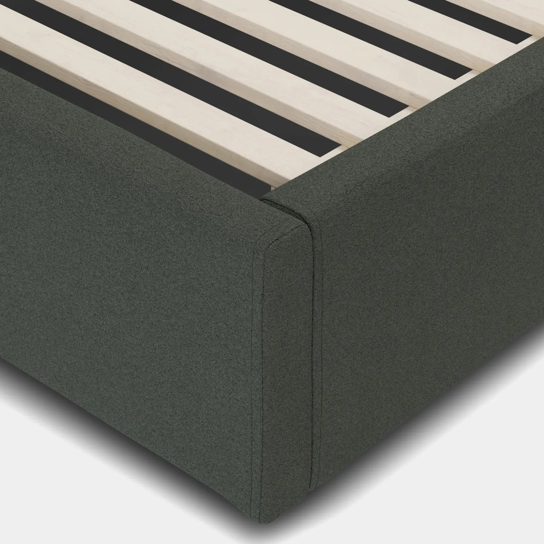 Calabri King Upholstered Bed - Green Wool Bouclé
