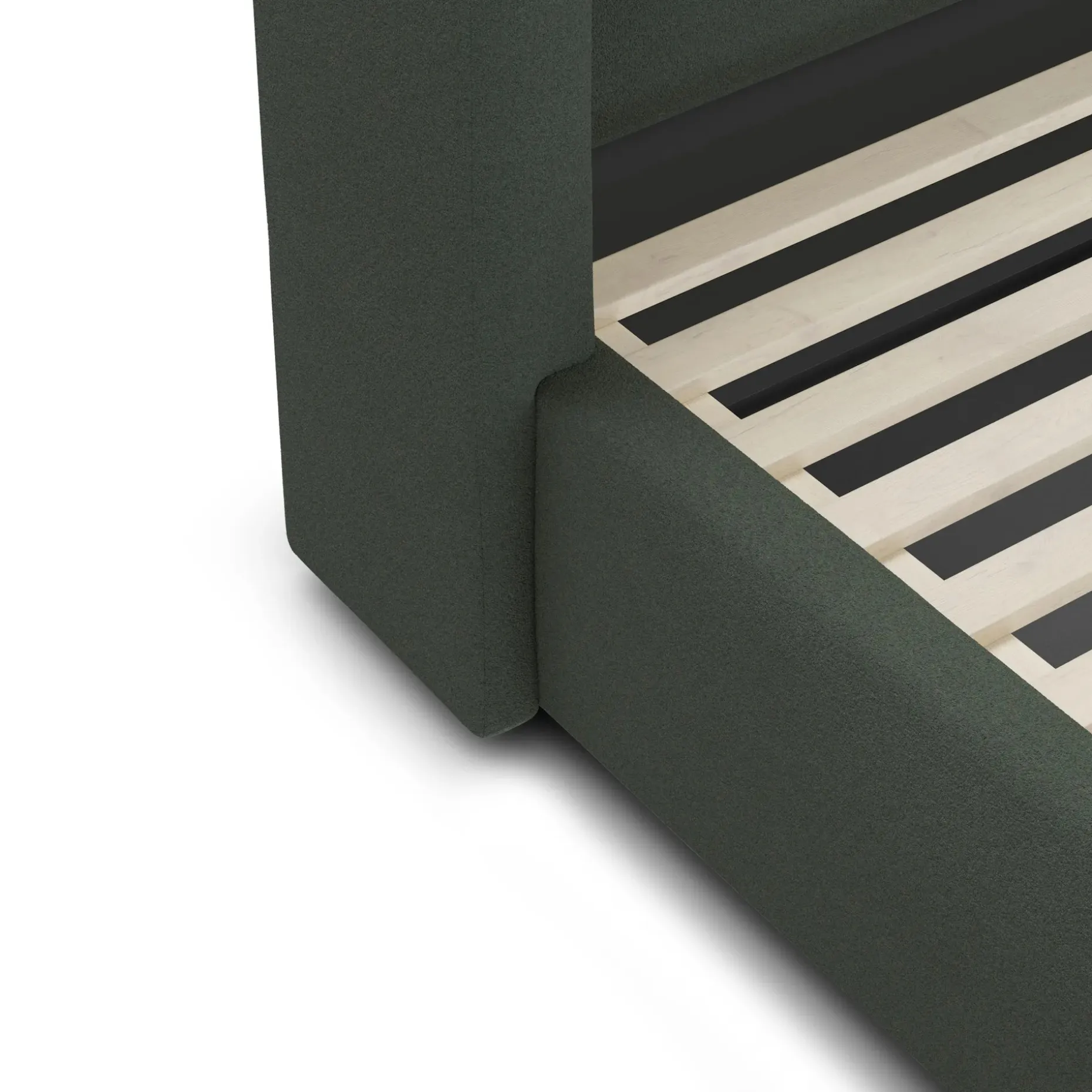 Calabri King Upholstered Bed - Green Wool Bouclé