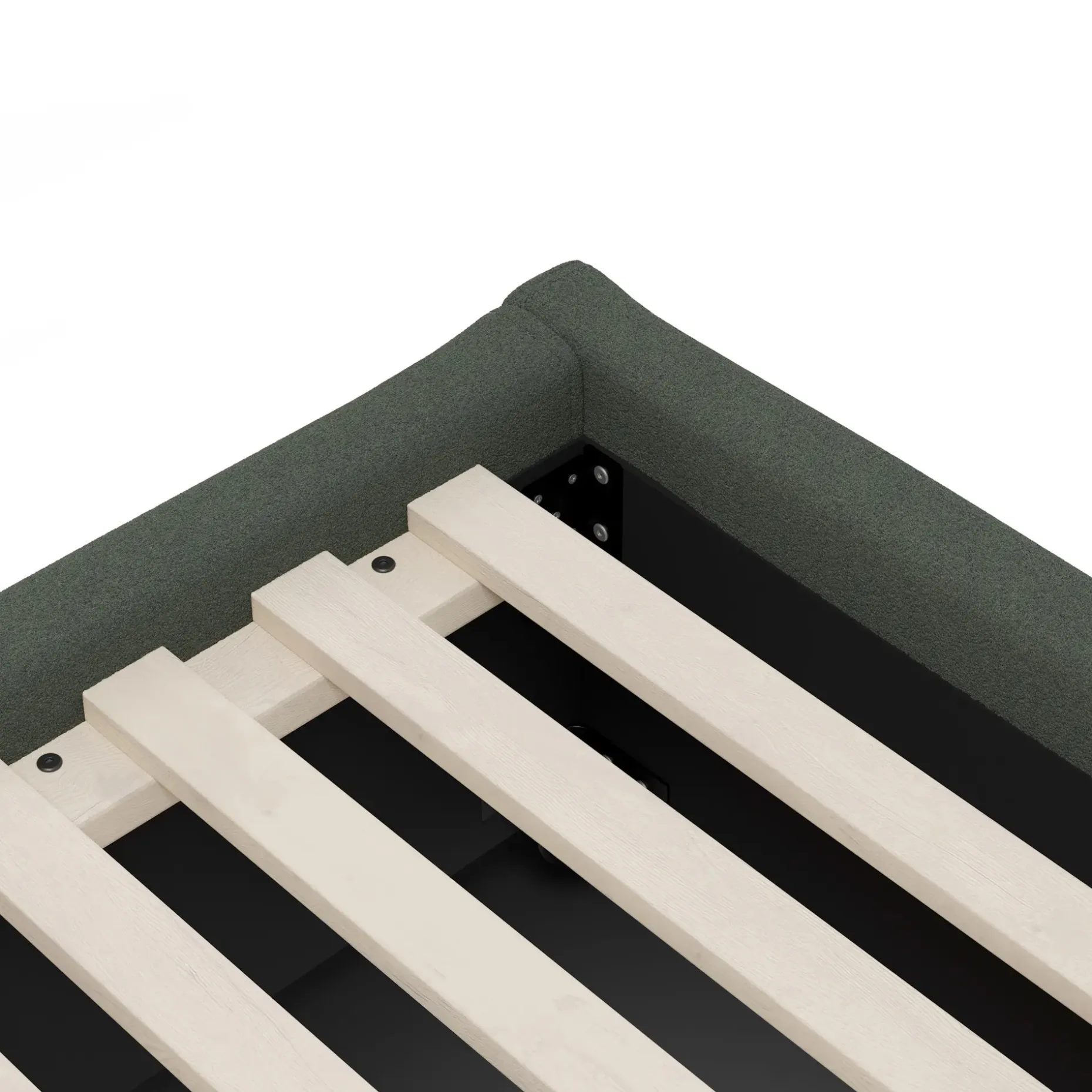 Calabri King Upholstered Bed - Green Wool Bouclé