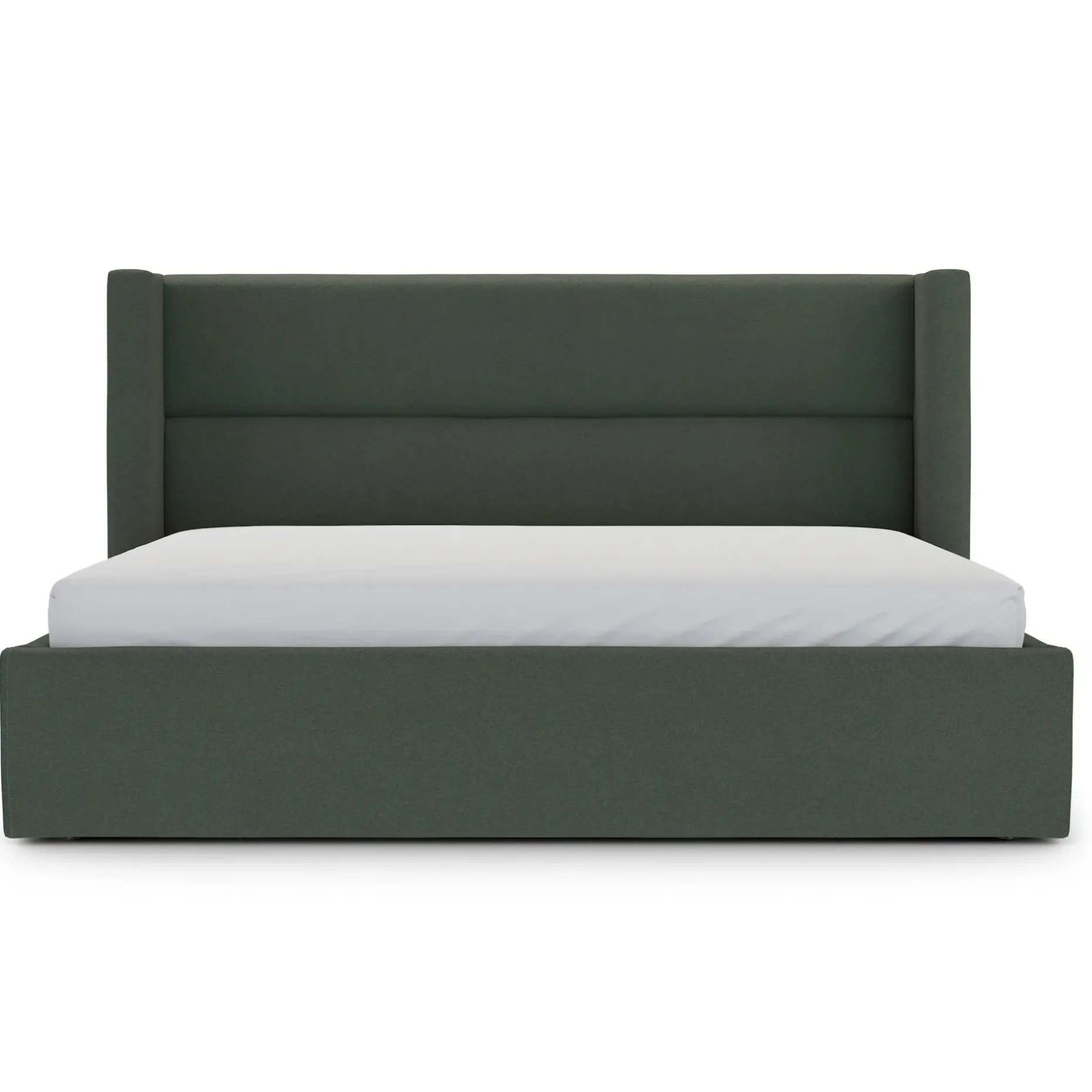 Calabri King Upholstered Bed - Green Wool Bouclé