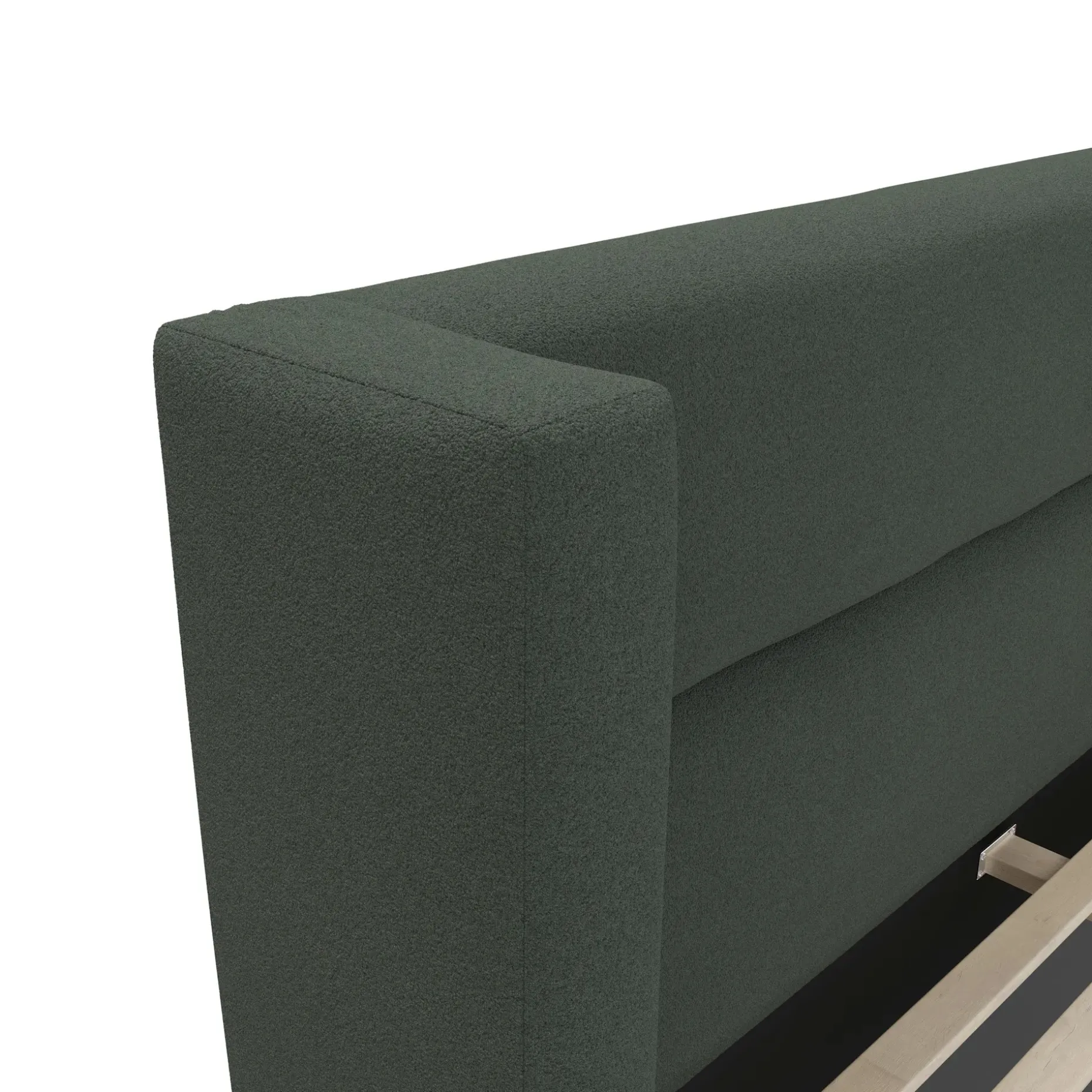 Calabri King Upholstered Bed - Green Wool Bouclé