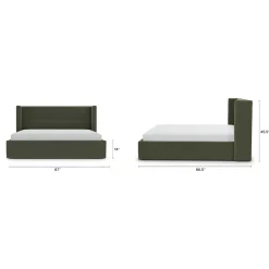 Calabri King Velvet Bed - Hale Fir Green