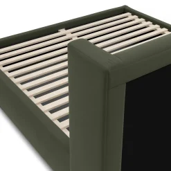 Calabri King Velvet Bed - Hale Fir Green