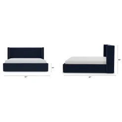 Calabri King Velvet Bed - Hale Ink