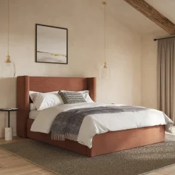 Calabri Queen Upholstered Bed - Napa Rust