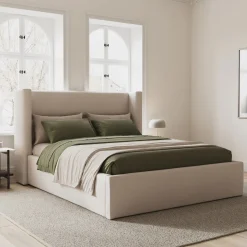 Calabri Queen Upholstered Bed - Napa White