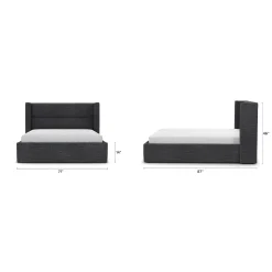 Calabri Queen Upholstered Bed - Napa Charcoal