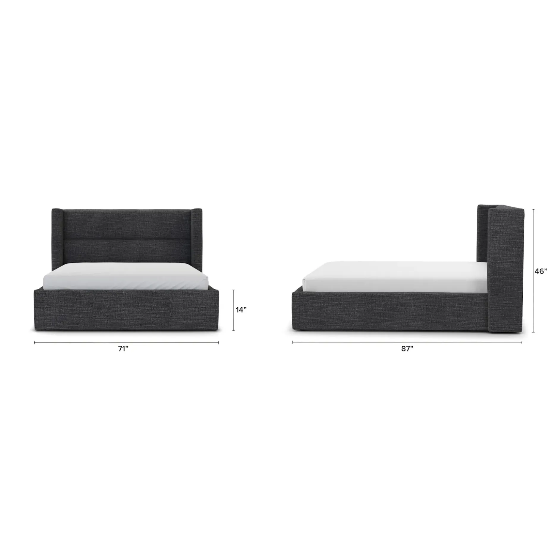 Calabri Queen Upholstered Bed - Napa Charcoal