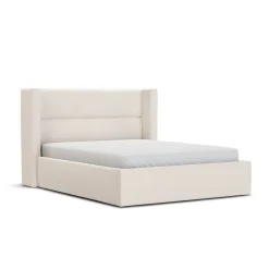 Calabri Queen Upholstered Bed - Ivory Wool Bouclé