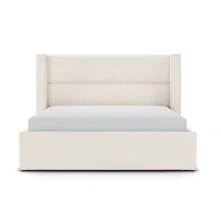 Calabri Queen Upholstered Bed - Ivory Wool Bouclé