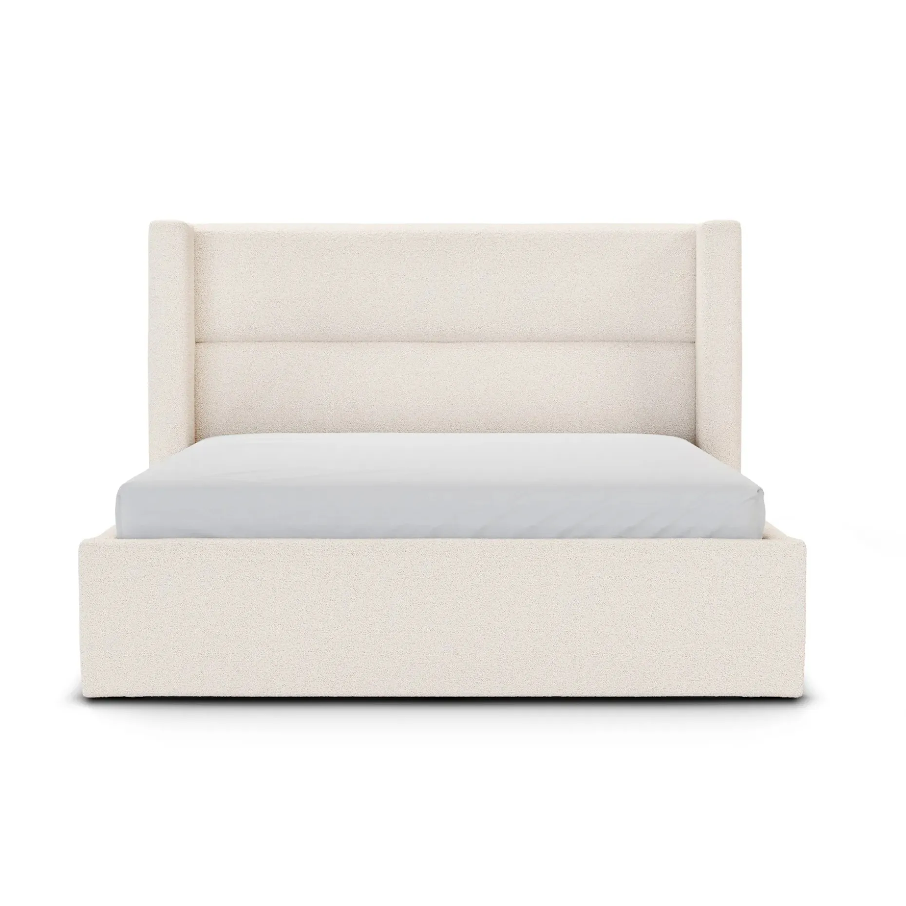 Calabri Queen Upholstered Bed - Ivory Wool Bouclé