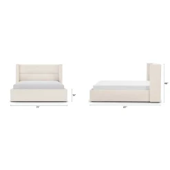 Calabri Queen Upholstered Bed - Ivory Wool Bouclé