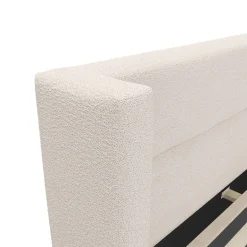 Calabri Queen Upholstered Bed - Ivory Wool Bouclé