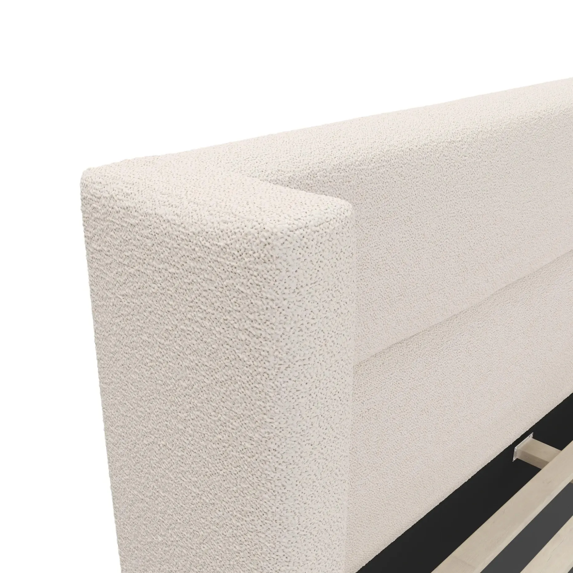 Calabri Queen Upholstered Bed - Ivory Wool Bouclé