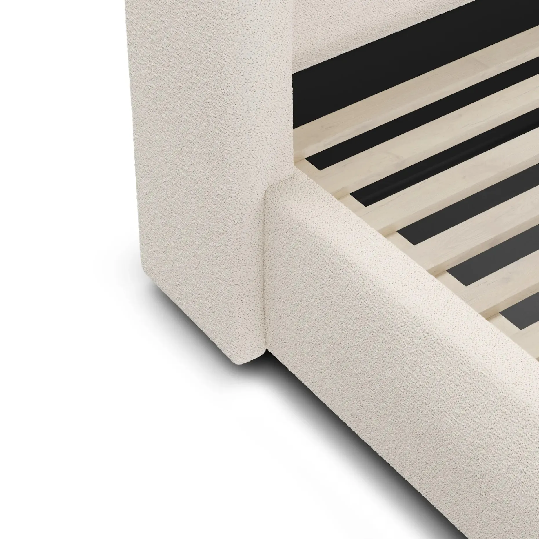 Calabri Queen Upholstered Bed - Ivory Wool Bouclé