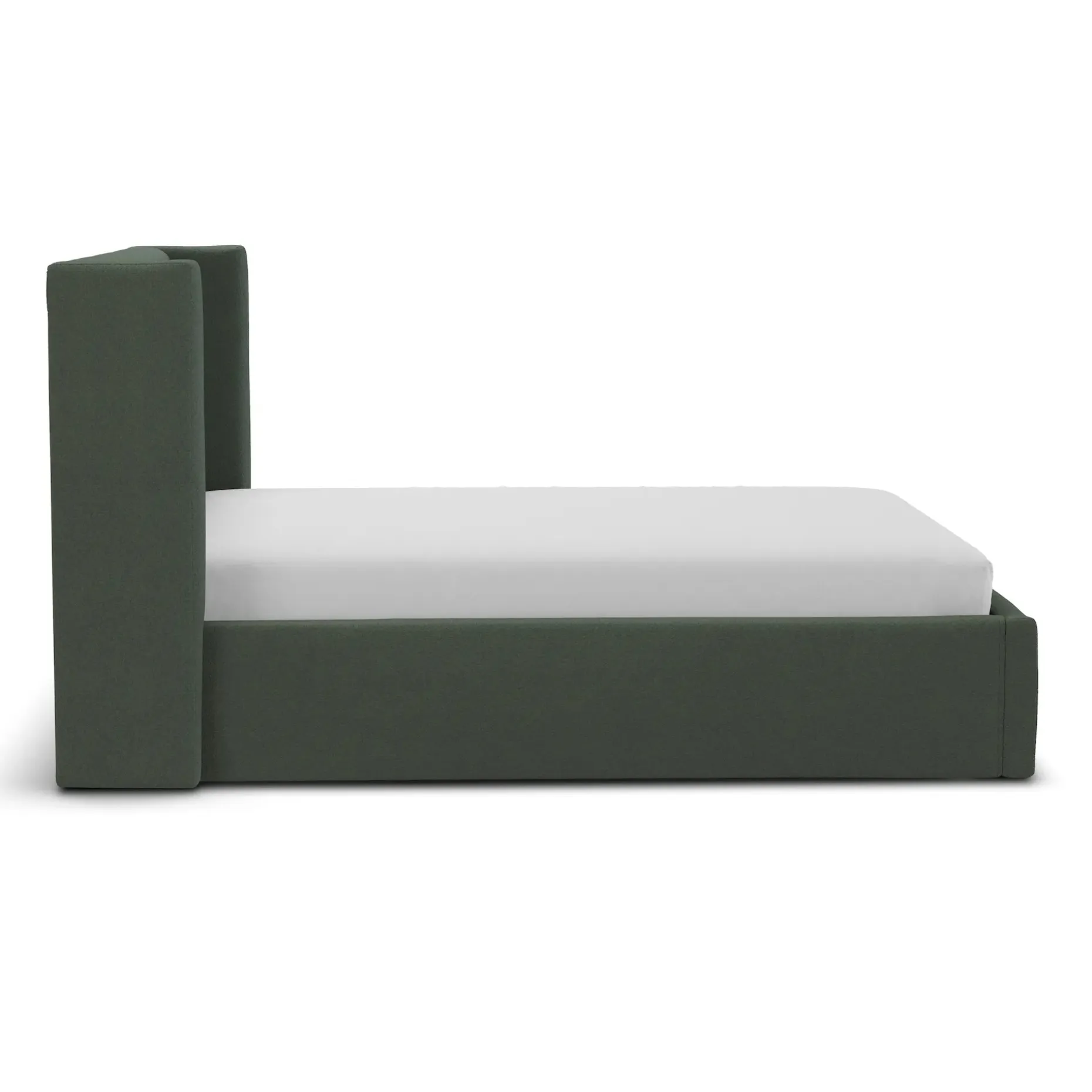 Calabri Queen Upholstered Bed - Green Wool Bouclé