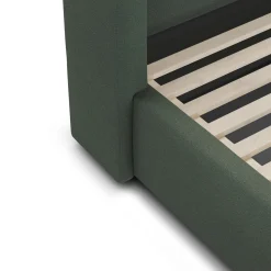 Calabri Queen Upholstered Bed - Green Wool Bouclé