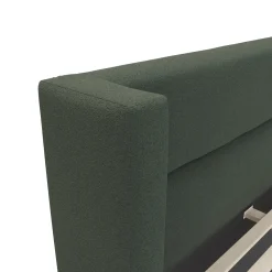 Calabri Queen Upholstered Bed - Green Wool Bouclé