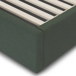 Calabri Queen Upholstered Bed - Green Wool Bouclé