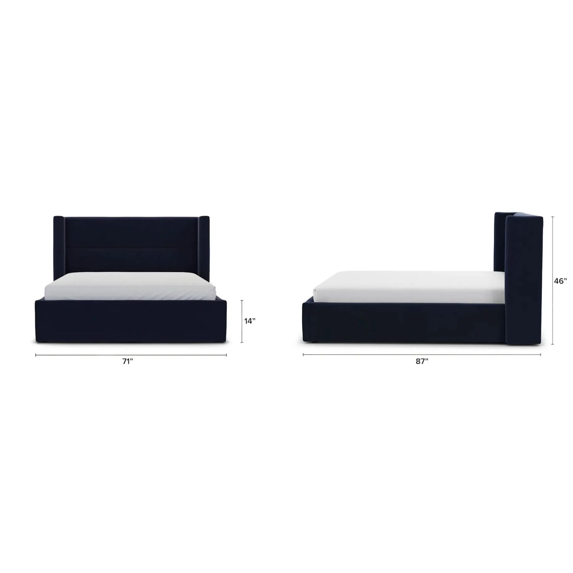 Calabri Queen Velvet Bed - Hale Ink