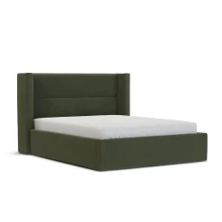 Calabri Queen Velvet Bed - Hale Fir Green