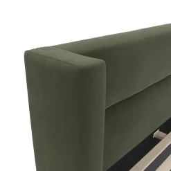 Calabri Queen Velvet Bed - Hale Fir Green