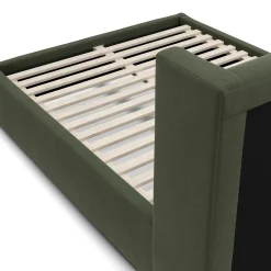 Calabri Queen Velvet Bed - Hale Fir Green