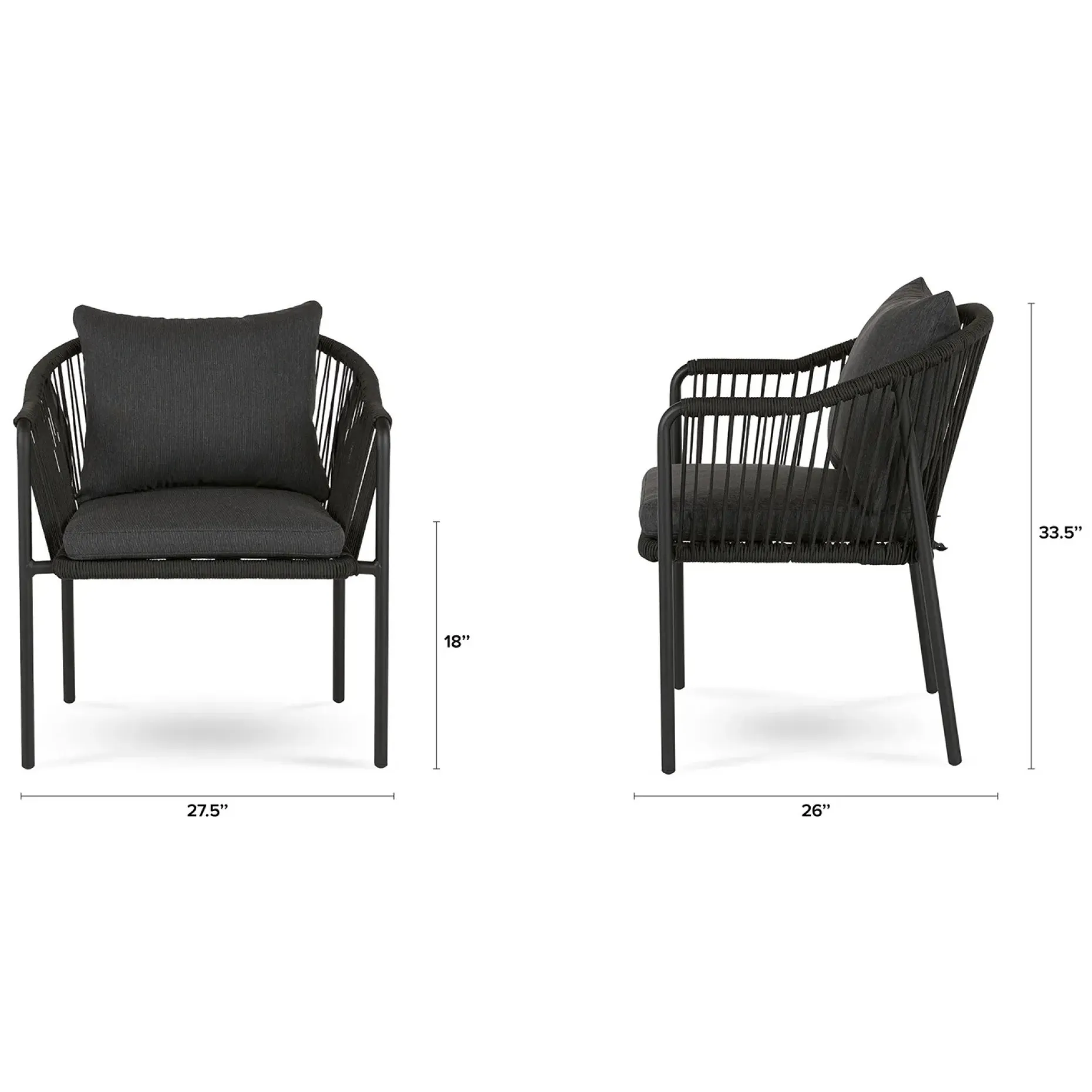Calicut Outdoor Dining Chair - Coast Black