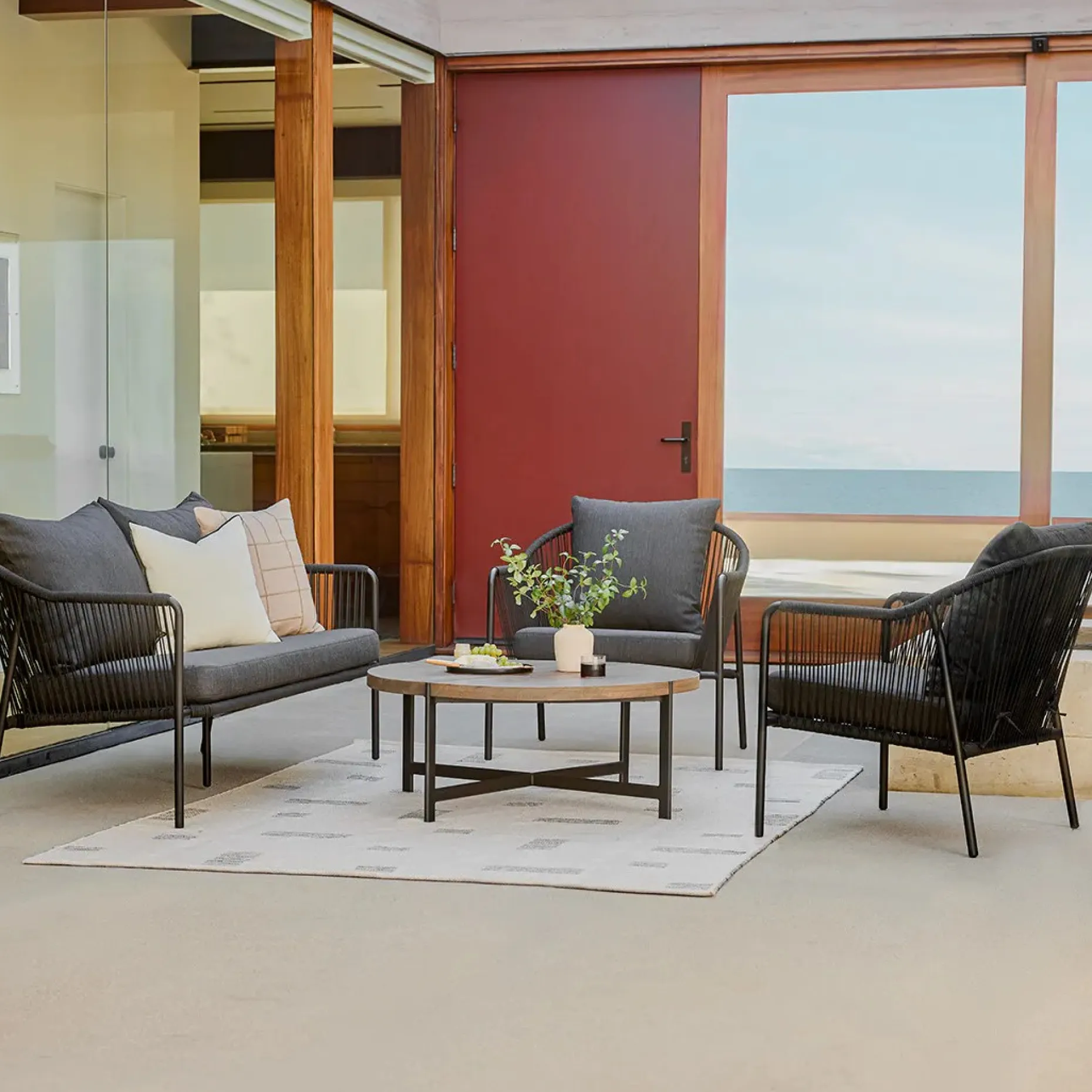 Calicut 67" Outdoor Loveseat - Coast Black