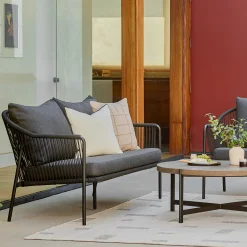 Calicut 67" Outdoor Loveseat Set - Coast Black